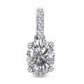 Moissanite (Ovl 8x6mm) Pendant in Platinum Over Sterling Silver 1.65 ctw - Sticky add to cart bar