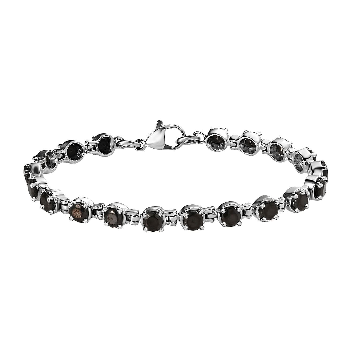 Elite Shungite Bracelet in Stainless Steel (6.50 In) 3.00 ctw