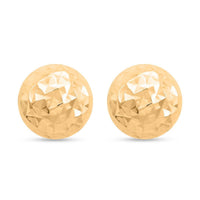 14K Yellow Gold 6mm Diamond-cut Ball Stud Earrings 0.90 Grams