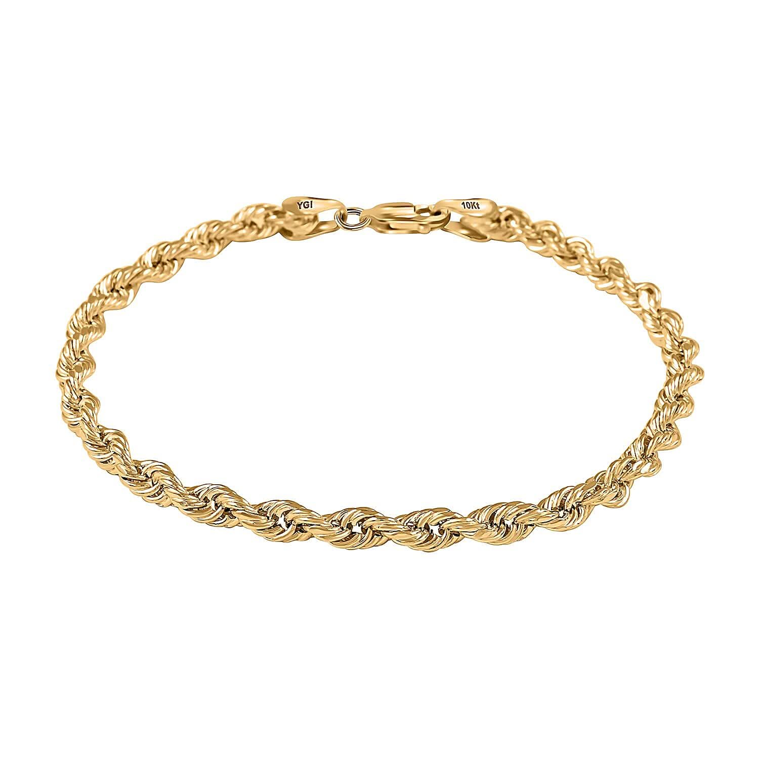 10K Yellow Gold 5.5mm Rope Chain Bracelet (8.00 In) 5.35 Grams
