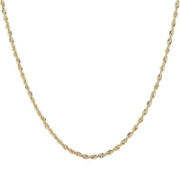 10K Yellow Gold 1.5mm Rope Chain Necklace 22 Inches 1.45 Grams