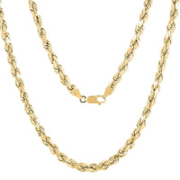 10K Yellow Gold 5mm Rope Chain Necklace 22 Inches 8.80 Grams