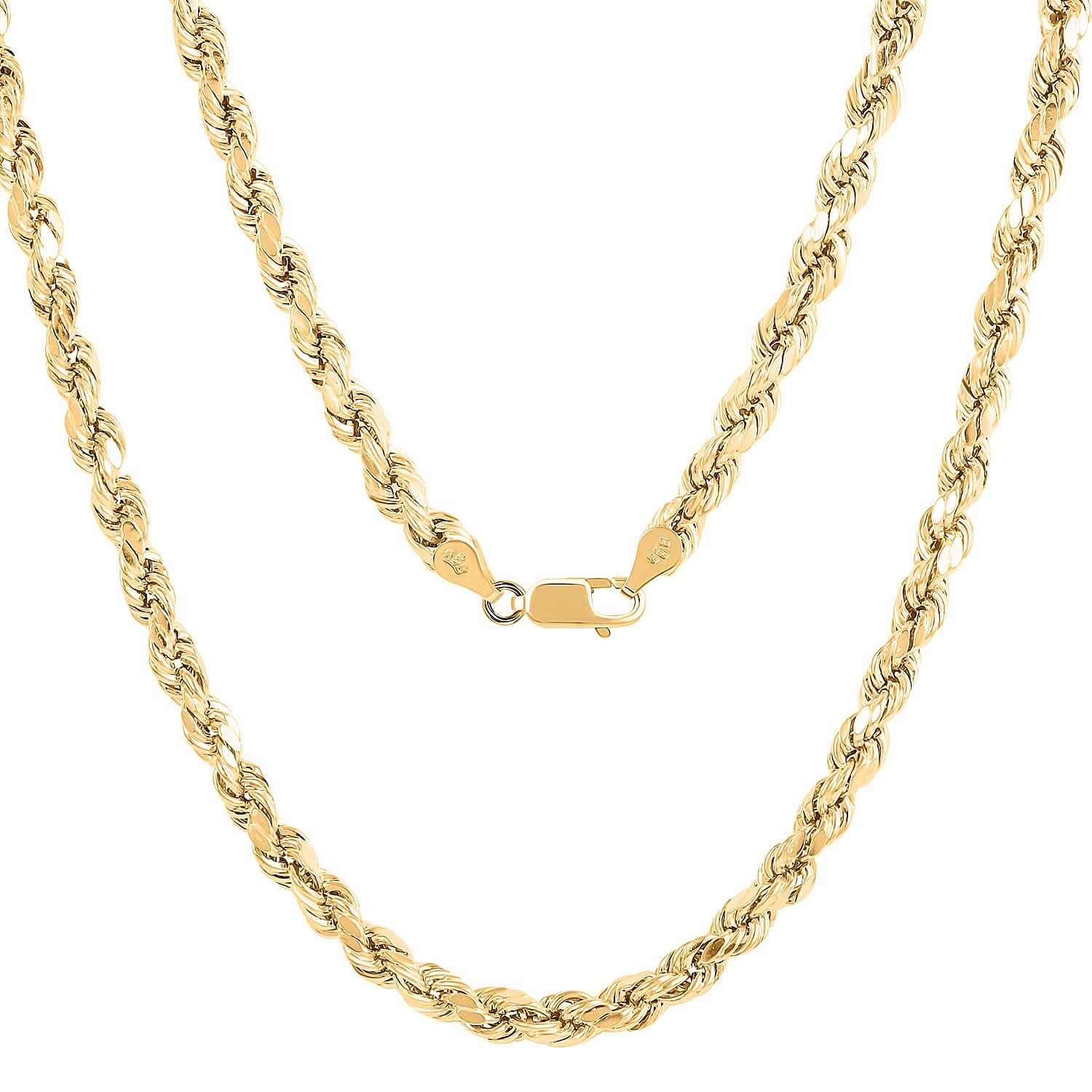 10K Yellow Gold 5.5mm Rope Chain Necklace 22 Inches 11.30 Grams