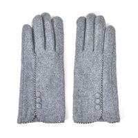 Gray 70% Cashmere Wool and 30% Polyster Gloves with Touch Screen Function (9"x3.93")