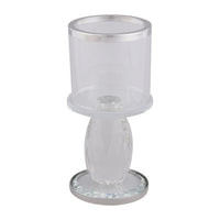 Black Round Cup Crystal Candle Holder (2.56"x2.56"x5.71")