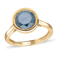SGL Certified Luxoro 10K Yellow Gold Blue Diamond Solitaire Ring 3.15 ctw - Sticky add to cart bar