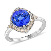 Certified & Appraised Luxoro 14K White Gold AAA Tanzanite and G-H I2 Diamond Ring (Size 10.0) 3.65 Grams 3.25 ctw