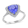 Certified & Appraised Luxoro 14K White Gold AAA Tanzanite and I2 Diamond Ring 3.85 Grams 3.25 ctw - Sticky add to cart bar