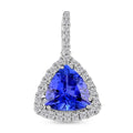 Luxoro Certified & Appraised AAA Tanzanite Halo Pendant,  I2 Diamond Accent Pendant, 14K White Gold Pendant, Tanzanite Jewelry, Gifts For Her 3.30 ctw - Sticky add to cart bar