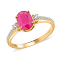 Luxoro 14K Yellow Gold Mozambique Ruby and Diamond  Signature Ring - Sticky add to cart bar