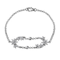 Moissanite Statement Bracelet, Star Bracelet in Platinum Over Sterling Silver (7.25 In) 0.50 ctw