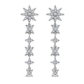 Moissanite Celestial Drop Earrings in Platinum Over Sterling Silver 1.60 ctw - Sticky add to cart bar