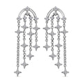 Moissanite Chandelier Starbust Statement Earrings in Platinum Over Sterling Silver 0.70 ctw - Sticky add to cart bar