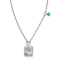 Sleeping Beauty Turquoise, Moissanite Necklace (18 Inches) in Platinum Over Sterling Silver 0.80 ctw - Sticky add to cart bar