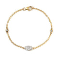 Moissanite Evil Eye Protector Station Bracelet in Vermeil Yellow Gold Over Sterling Silver (7.25 In) 0.85 ctw - Sticky add to cart bar