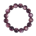 Brazilian Wine Lepidolite 13-14mm Beaded Stretch Bracelet 262.00 ctw - Sticky add to cart bar