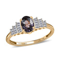 Luxoro 10K Yellow Gold AAA Gray Spinel and G-H I2 Diamond Ring (Size 10.0) 1.10 ctw - Sticky add to cart bar