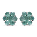 Grandidierite Floral Stud Earrings in Platinum Over Sterling Silver 1.75 ctw - Sticky add to cart bar