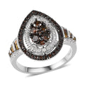 Red and White Diamond Ring in Platinum Over Sterling Silver (Size 10.0) 1.00 ctw - Sticky add to cart bar