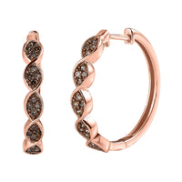 Diamond Twisted Hoop Earrings in Sterling Silver