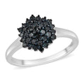 Blue Diamond (IR) Cocktail Ring in Platinum Over Sterling Silver (Size 6.0) 0.50 ctw - Sticky add to cart bar