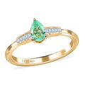 Luxoro 14K Yellow Gold AAA Boyaca Colombian Emerald and G-H I2 Diamond Ring 0.50 ctw - Sticky add to cart bar