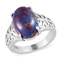 Mojave Purple Turquoise Solitaire Ring in Stainless Steel (Size 9.0) 5.25 ctw - Sticky add to cart bar