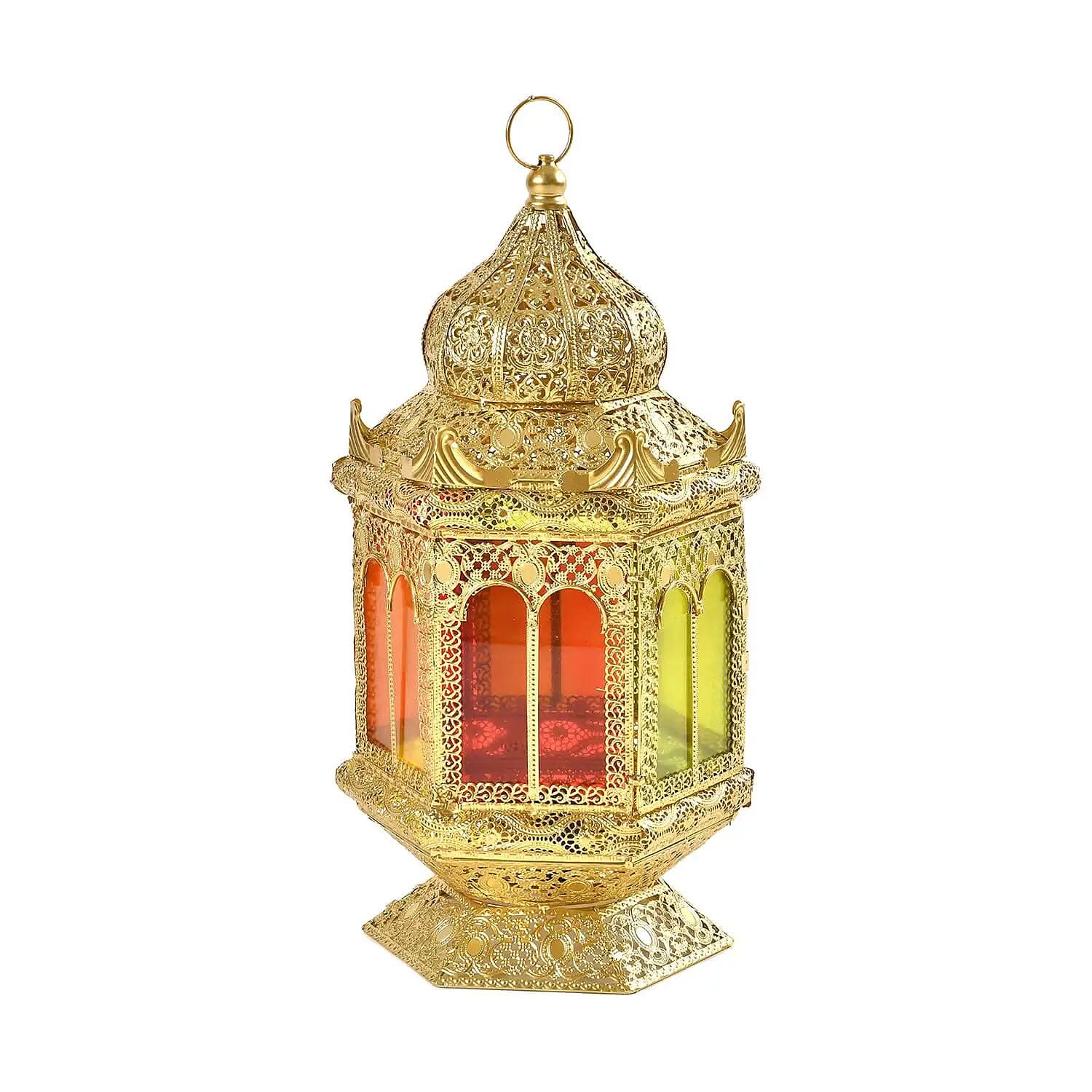 Antique Lamp in Gold Plating (UL Plug ) & (E26 Bulb Not Included) (10.2"x22")