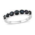 Premium Monte Belo Indicolite 7 Stone Ring in Platinum Over Sterling Silver 0.85 ctw - Sticky add to cart bar