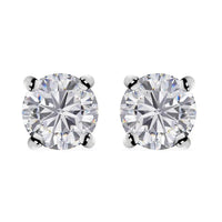 Moissanite Eternal Solitaire Stud Earrings in Sterling Silver