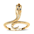 10K Yellow Gold Black Diamond (IR) Snake Ring (Size 7.0) 0.05 ctw - Sticky add to cart bar