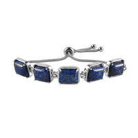 Lapis Lazuli Bolo Bracelet in Stainless Steel 29.20 ctw