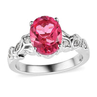 Karis Radiant Orchid Quartz and White Zircon Ring in Platinum Bond 2.20 ctw