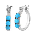 Sleeping Beauty Turquoise Hoop Earrings in Stainless Steel 1.50 ctw - Sticky add to cart bar