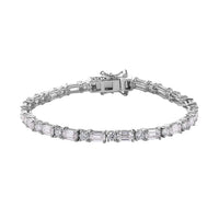Moissanite Tennis Bracelet in Platinum Over Sterling Silver (6.50 In) 7.35 ctw
