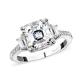 Asscher Cut Moissanite Ring in Platinum Over Sterling Silver 3.00 ctw - Sticky add to cart bar