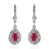 Ouro Fino Rubellite, Multi Gemstone Lever Back Earrings in Vermeil RG and Platinum Over Sterling Silver 1.20 ctw