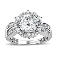 Moissanite Ring in Platinum Over Sterling Silver 2.00 ctw