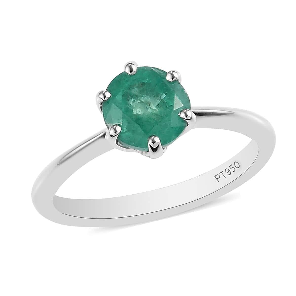RHAPSODY 950 Platinum AAAA Kagem Zambian Emerald Solitaire Ring 4.91 Grams 1.05ctw (1)