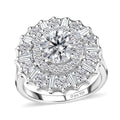 Moissanite Floral Ring in Platinum Over Sterling Silver 2.50 ctw - Sticky add to cart bar