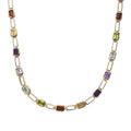 Multi Gemstone Paper Clip Statement Necklace 18 Inches in Vermeil Yellow Gold Over Sterling Silver 18.75 ctw - Sticky add to cart bar