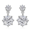 Moissanite Dangling Earrings in Platinum Over Sterling Silver 2.65 ctw - Sticky add to cart bar
