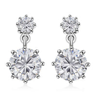 Moissanite Dangling Earrings in Platinum Over Sterling Silver 2.65 ctw
