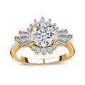 Moissanite Sunburst Ring in Vermeil Yellow Gold Over Sterling Silver (Size 10.0) 1.70 ctw - Sticky add to cart bar