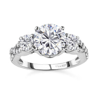 Moissanite Ring in Platinum Over Sterling Silver 2.35 ctw