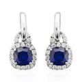 Simulated Blue and White Diamond Earrings in Silvertone 3.10 ctw - Sticky add to cart bar