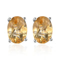 Brazilian Citrine Solitaire Stud Earrings in Platinum Over Sterling Silver 2.25 ctw - Sticky add to cart bar