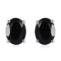 Thai Black Spinel Solitaire Stud Earrings in Platinum Over Sterling Silver 3.10 ctw - Sticky add to cart bar