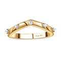 Moissanite Chevron Band Ring in Vermeil Yellow Gold Over Sterling Silver (Size 5.0) 0.05 ctw - Sticky add to cart bar