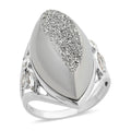 Sajen Silver AAA Platinum Window Drusy Quartz, Austrian Crystal Ring in Platinum Over Sterling Silver (Size 10.0) 18.10 ctw - Sticky add to cart bar